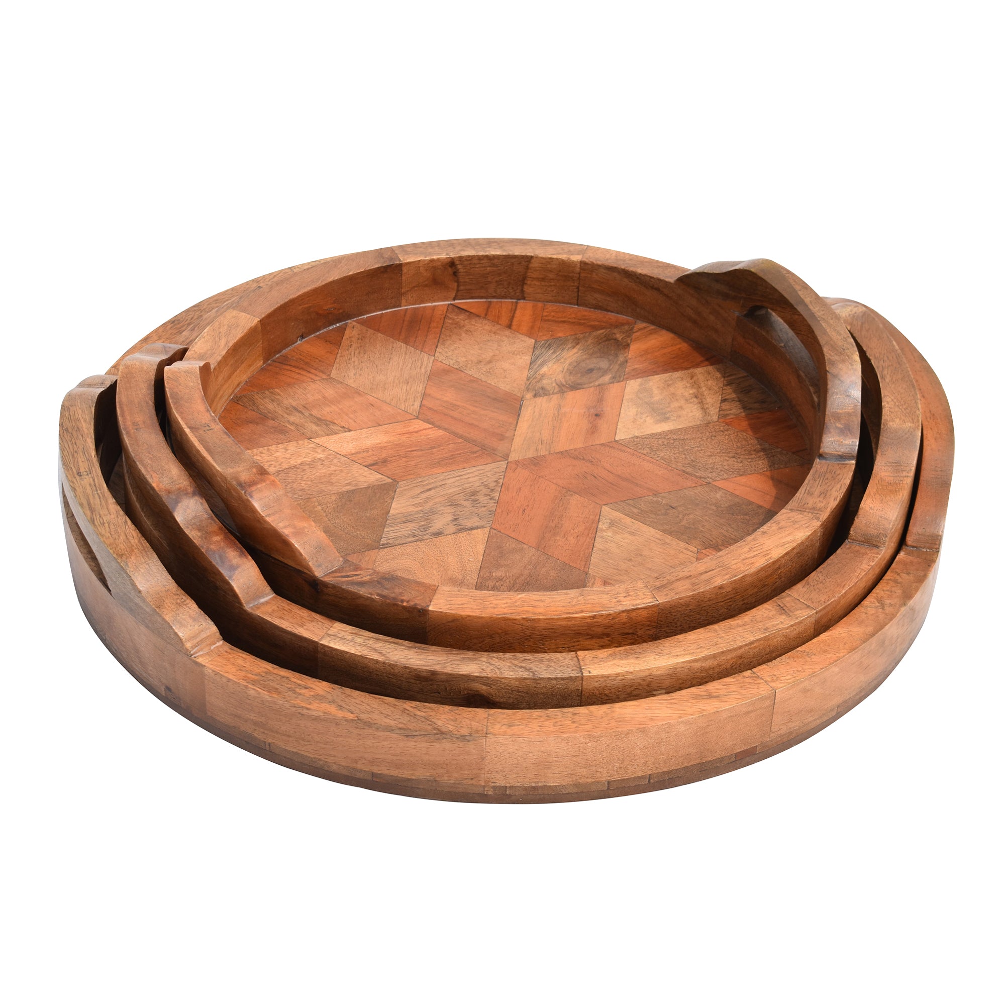 Handcrafted Wooden Serving Tray with Handles - Rustic Home Decor