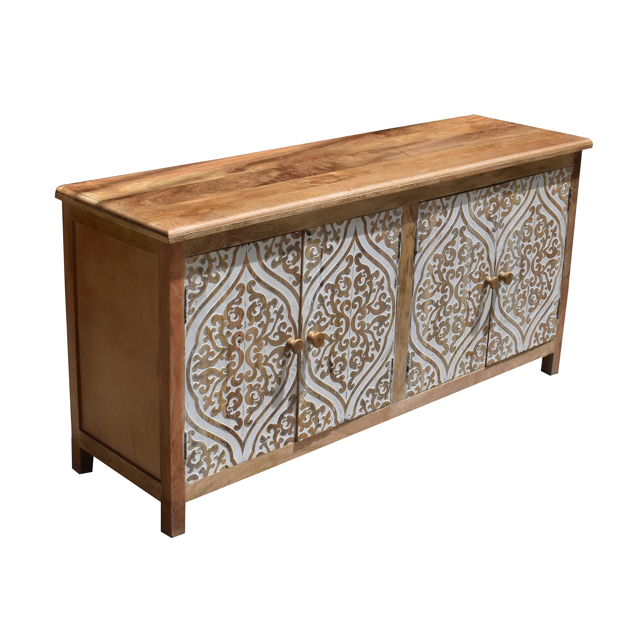 Wooden Carved Cabinet | Handcrafted Storage Cabinet with Intricate Designs