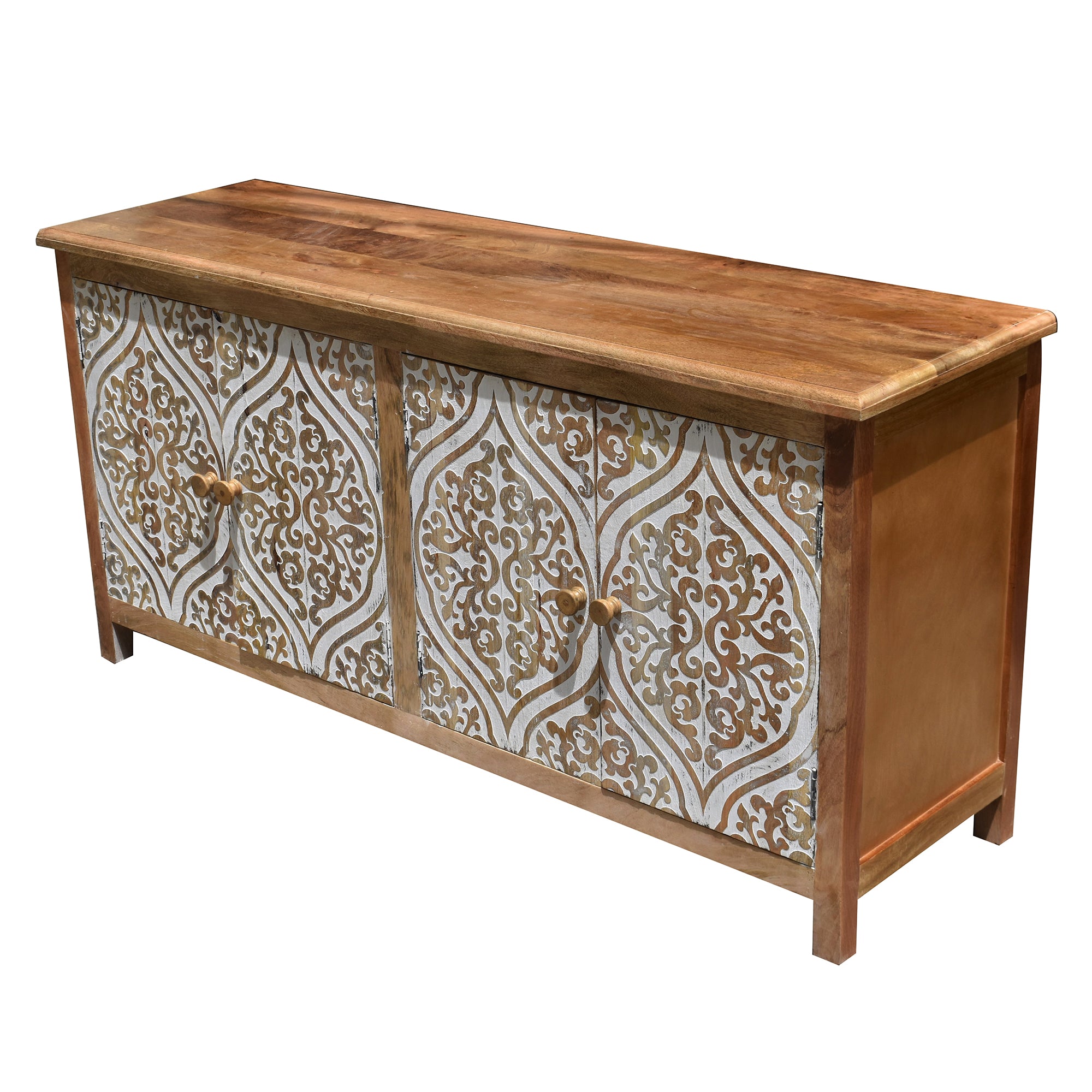 Wooden Carved Cabinet | Handcrafted Storage Cabinet with Intricate Designs