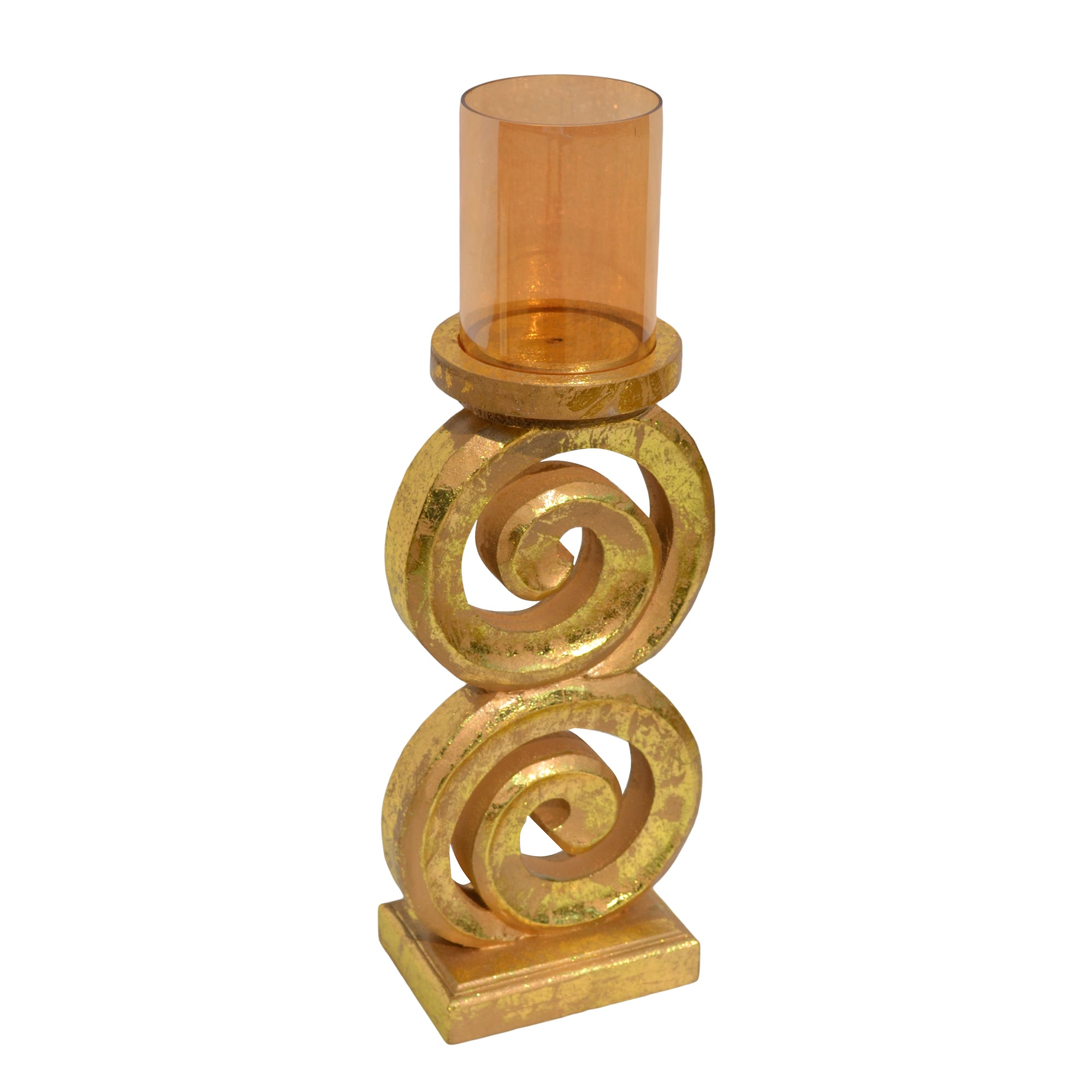 Handmade Candle Holder | Artisan Crafted Home Decor | Unique Candle Accent(Golden)