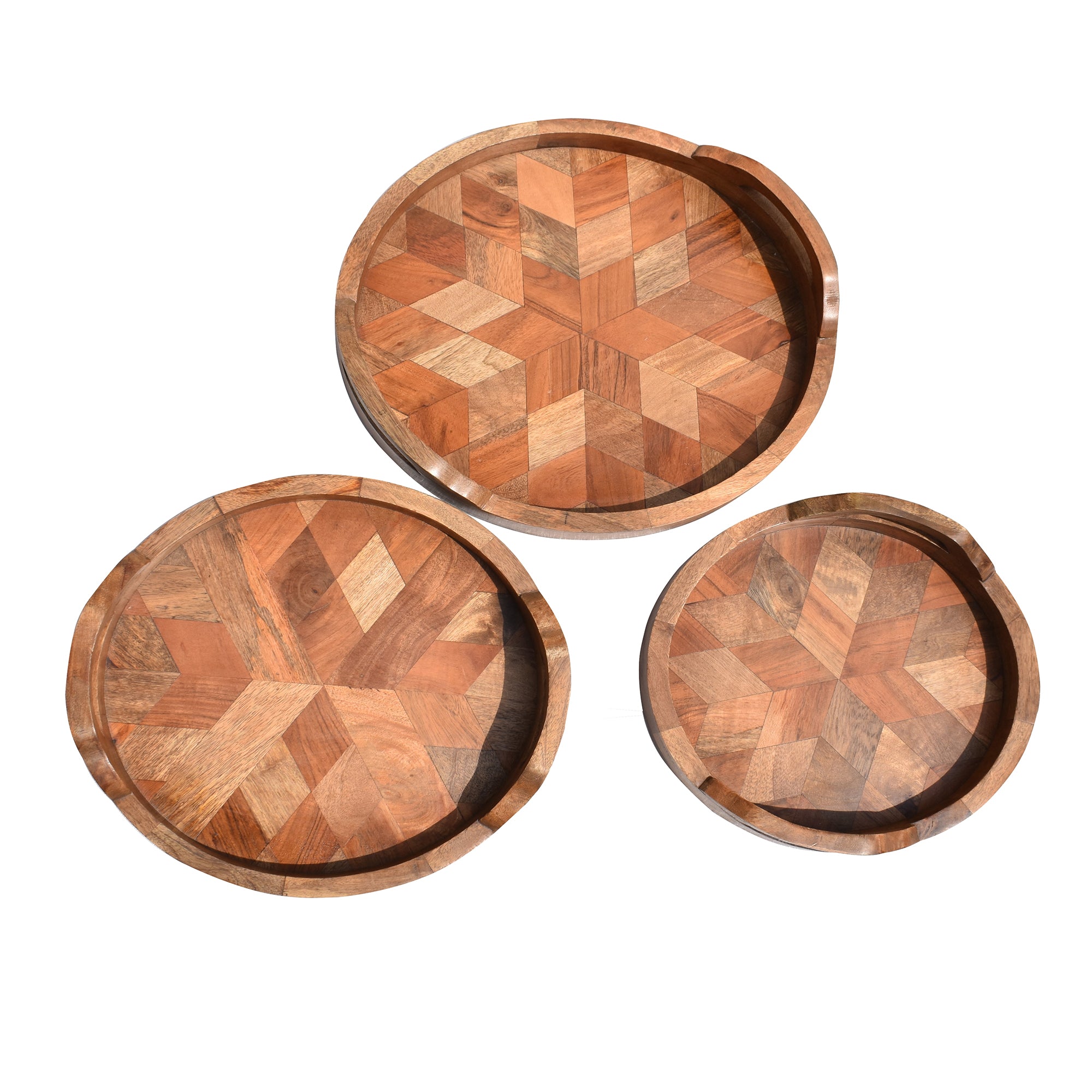 Handcrafted Wooden Serving Tray with Handles - Rustic Home Decor