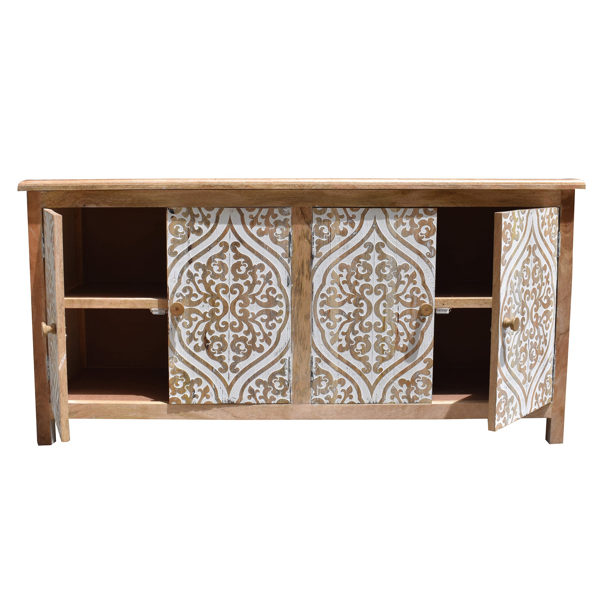 Wooden Carved Cabinet | Handcrafted Storage Cabinet with Intricate Designs