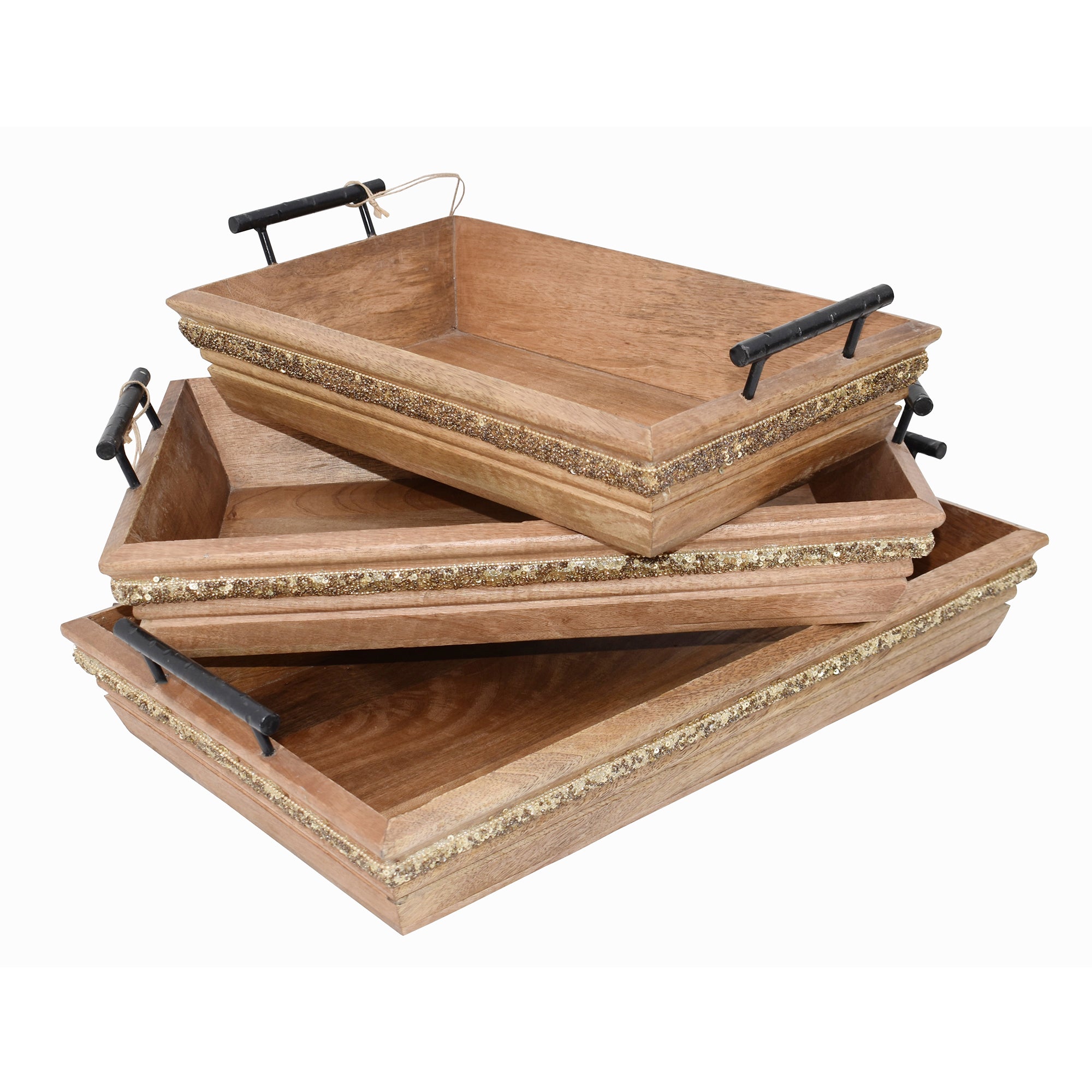 Handcrafted Wooden Serving Tray with Handles - Rustic Home Decor