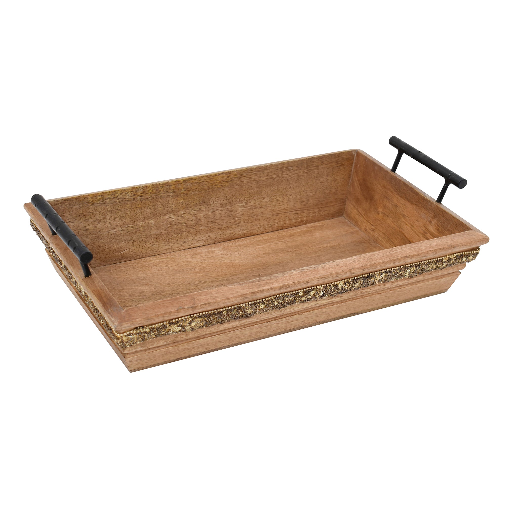 Handcrafted Wooden Serving Tray with Handles - Rustic Home Decor