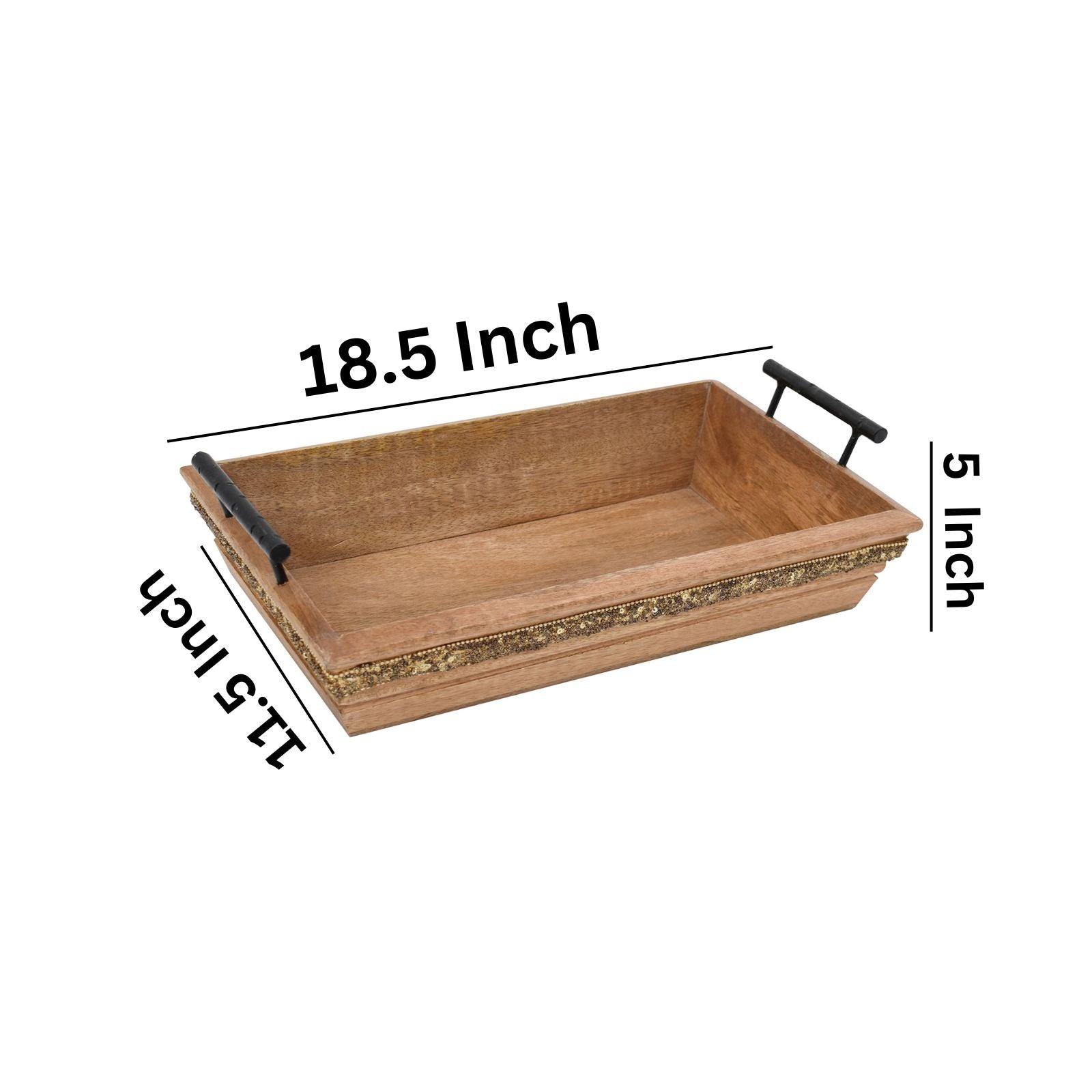 Handcrafted Wooden Serving Tray with Handles - Rustic Home Decor