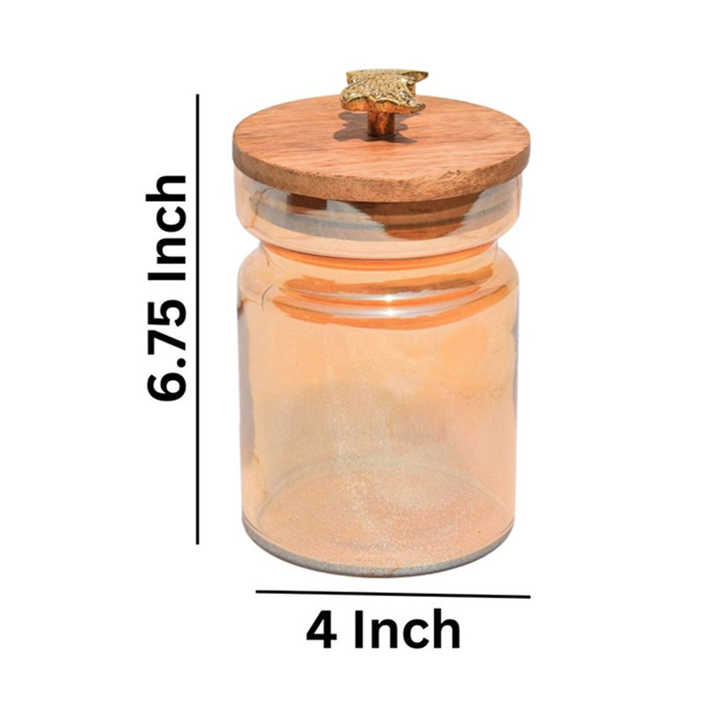 Wooden Tray with Glass Jars | Rustic Kitchen Decor | 4 Jars