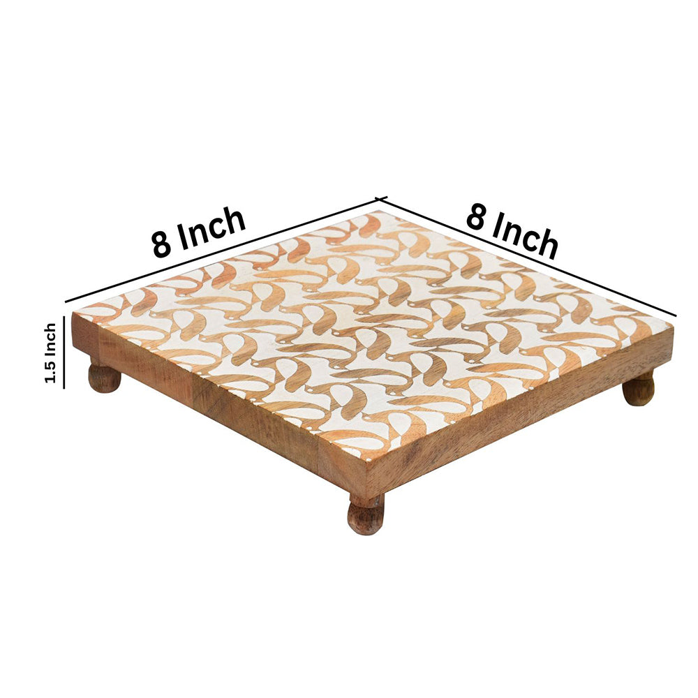 Handcrafted Wooden Decorative Trivet with Intricate Pattern | Kitchen and Tabletop Accessory