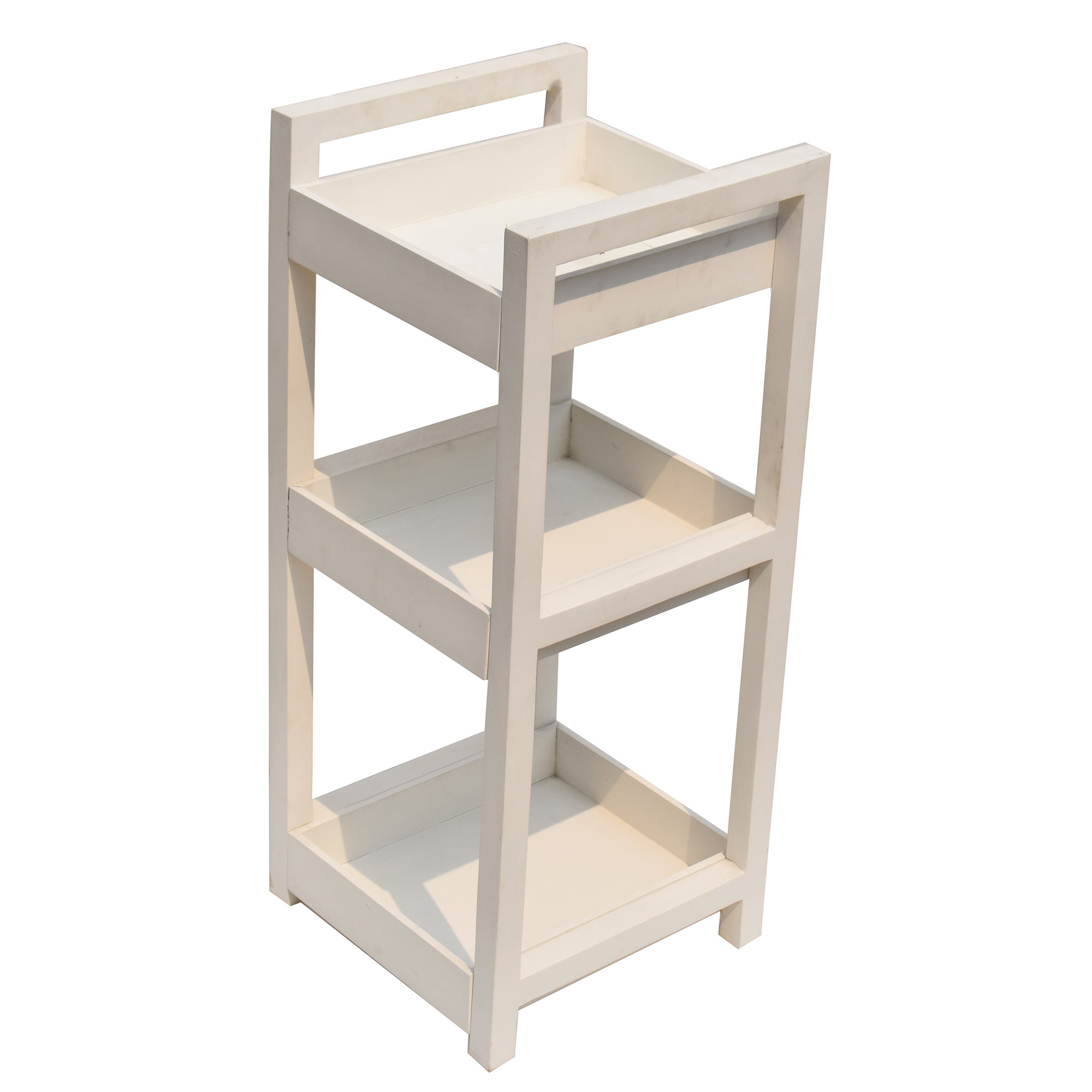 Classic white  3 Tiers Wooden Storage Organizer Rack Shelf
