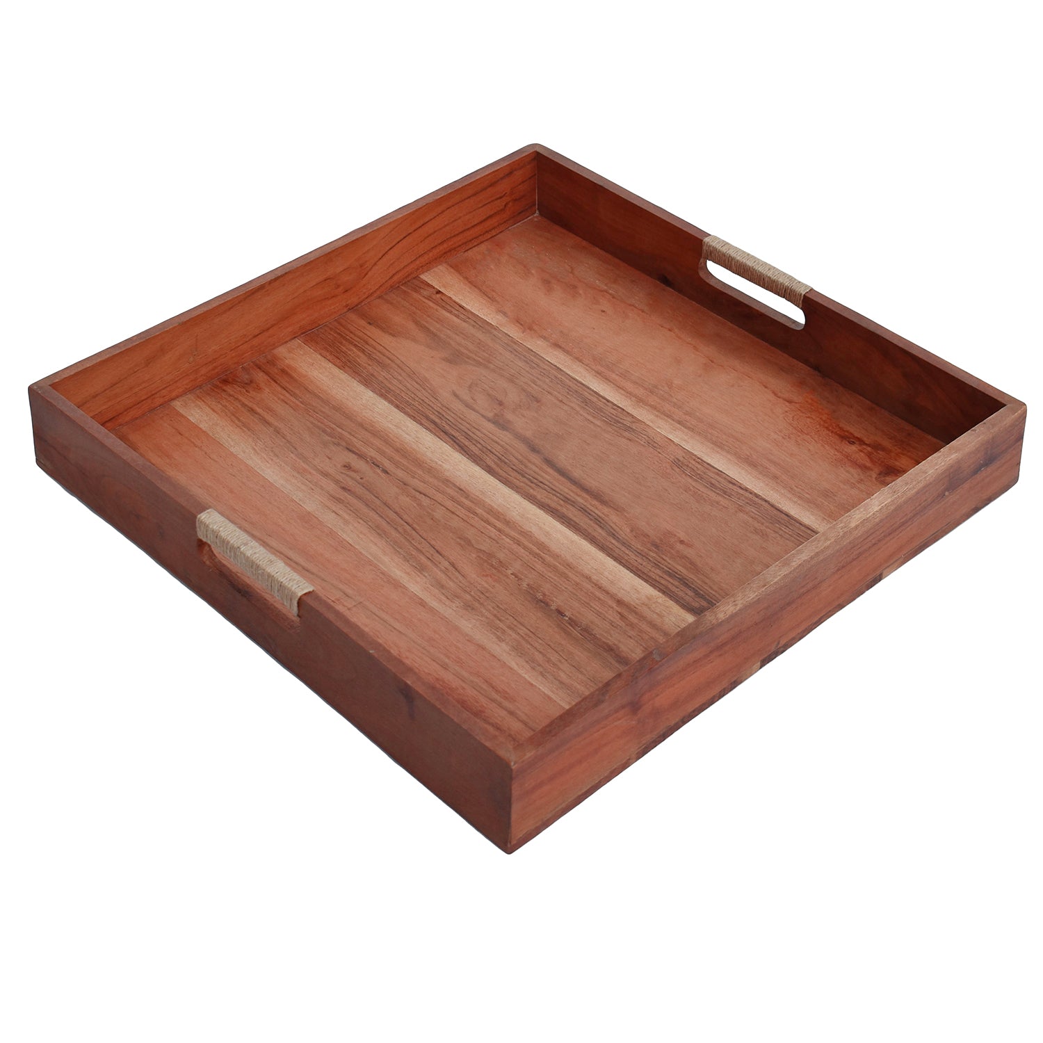 Jute Wooden handles Acacia tray