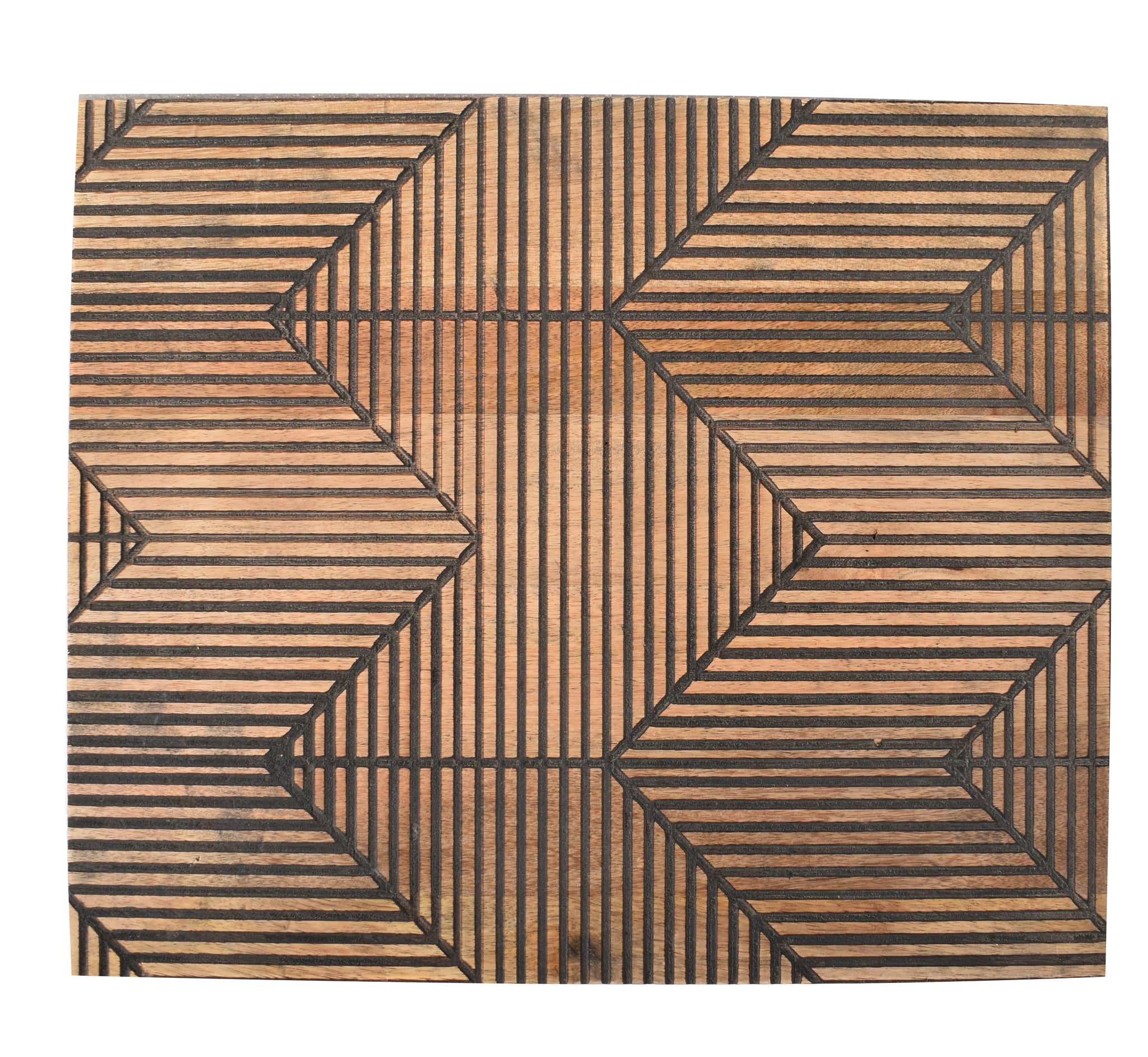 Wooden Shevron mighty Contemporary C-Shape Side Table (GD1640)