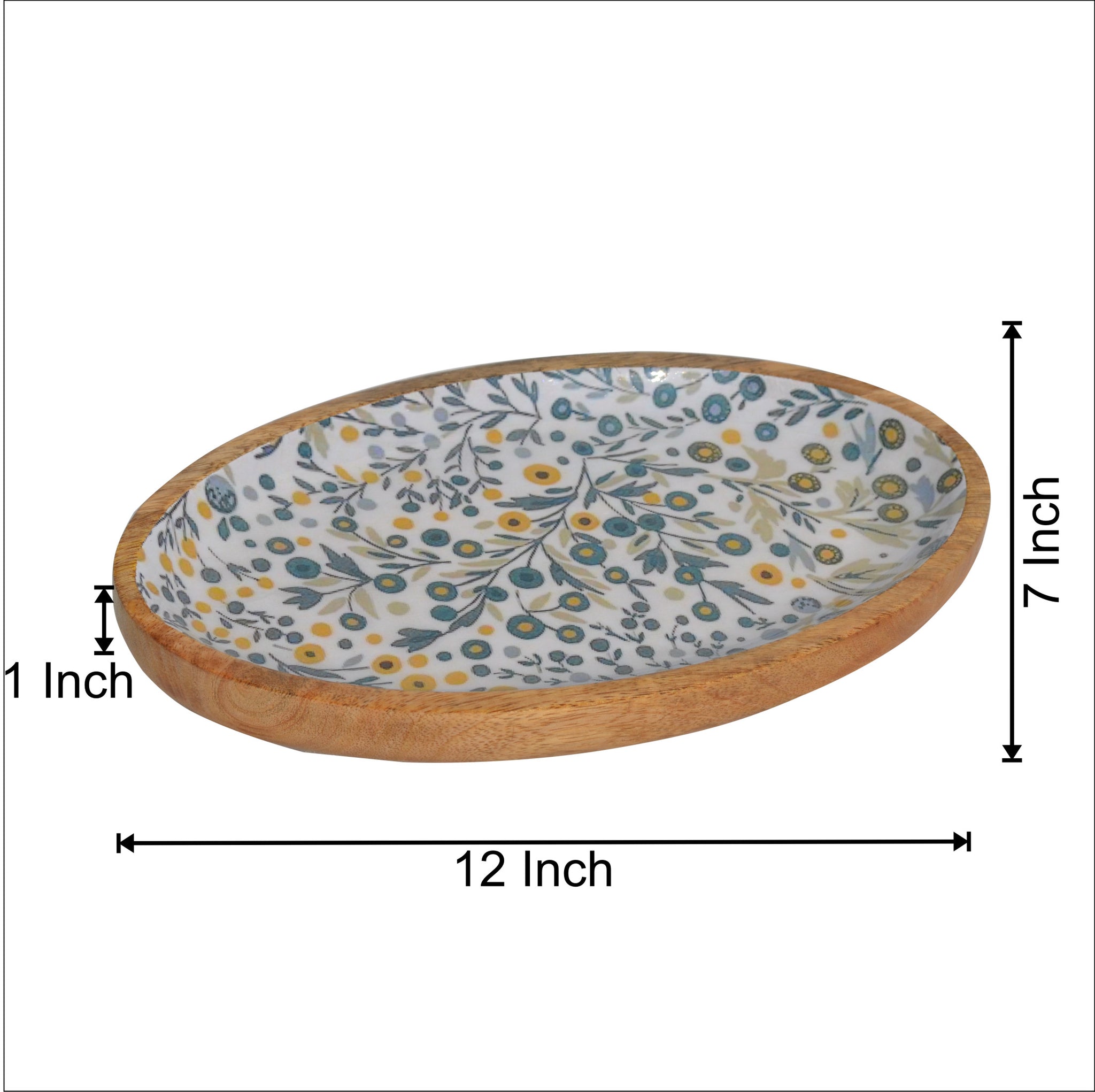 Wooden Decal Oval Serving  platter