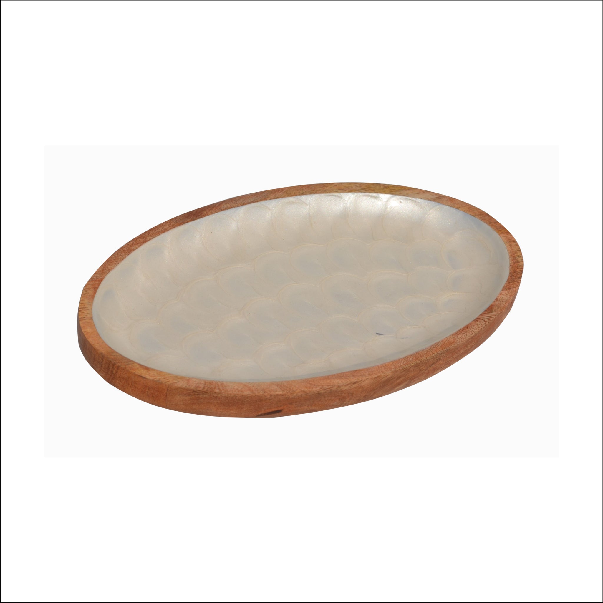 Wooden Decal Oval Serving  platter