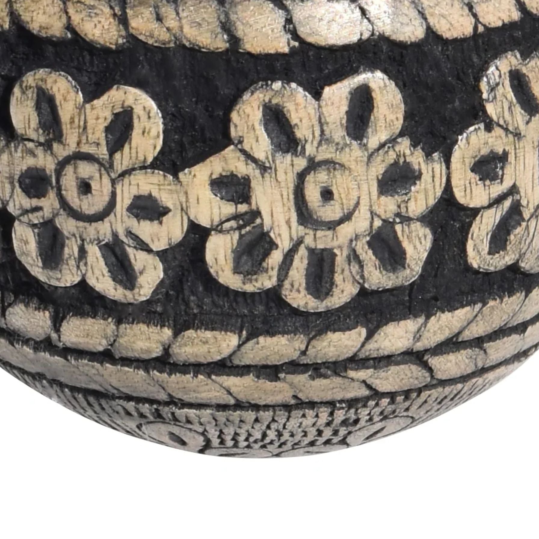 Black Natural Mango Wooden Orbs | 10x10 CM | Decorative Gift