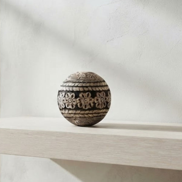 Black Natural Mango Wooden Orbs | 10x10 CM | Decorative Gift