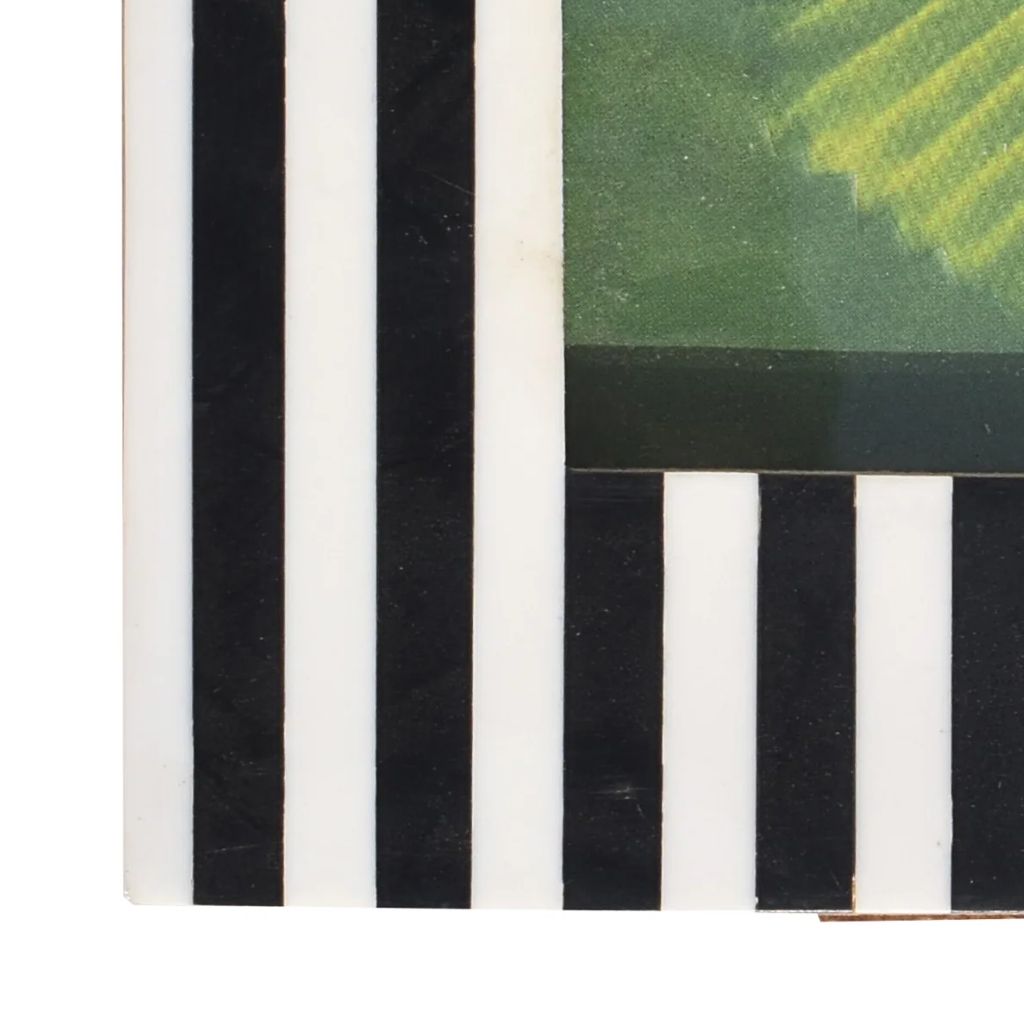 Black & White strips Resin Photo Frame -  Elegant Wooden Frame