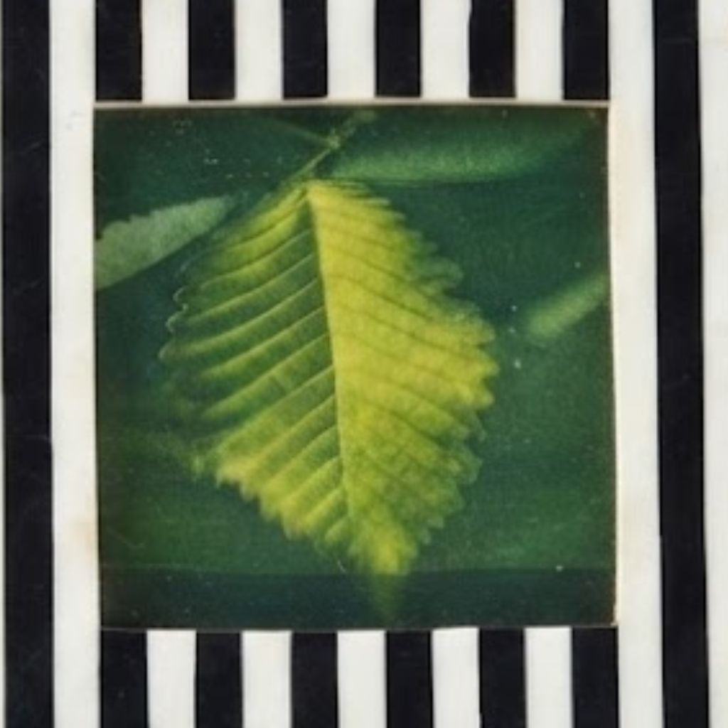 Black & White strips Resin Photo Frame -  Elegant Wooden Frame