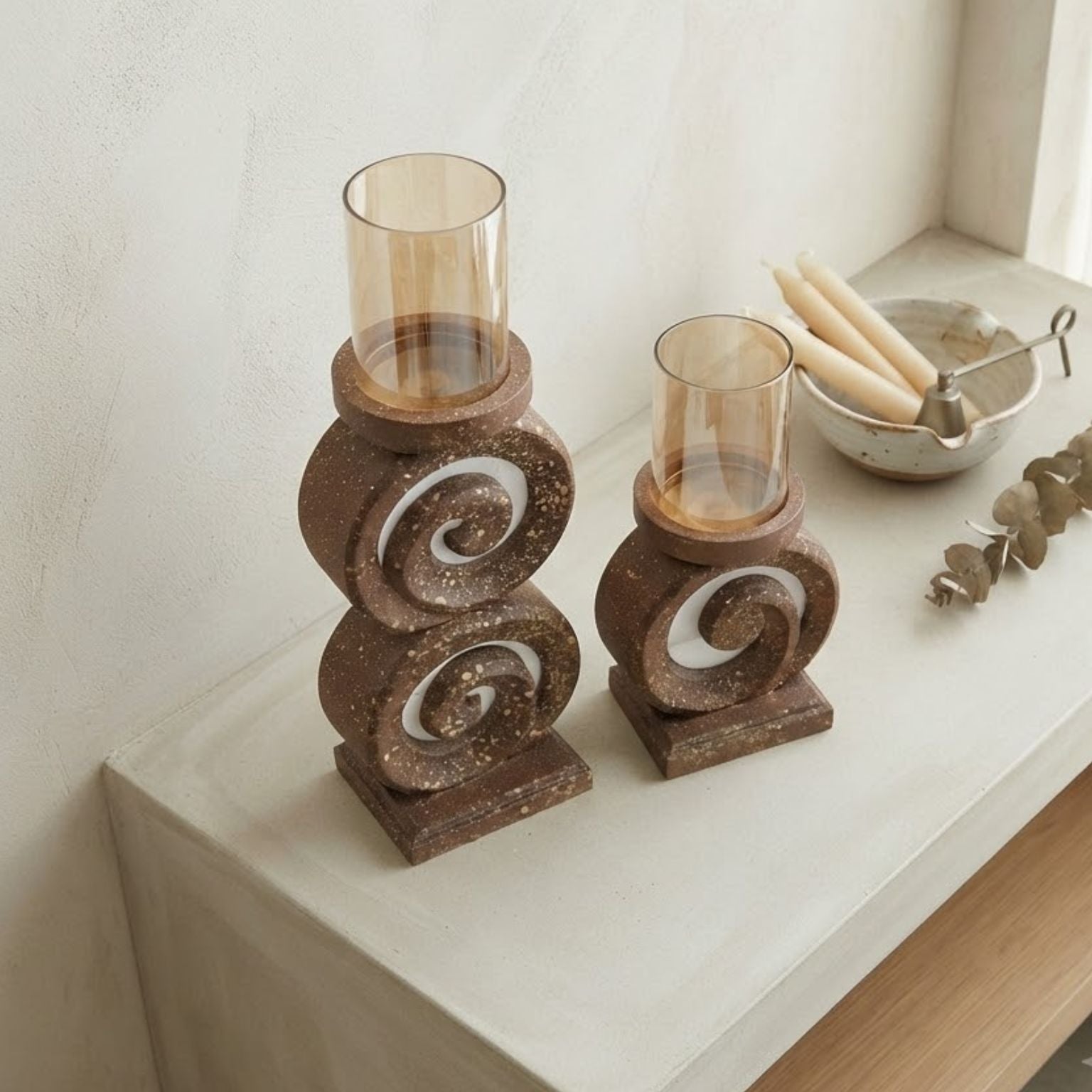 Handmade Wooden Candle Holder | Artisan Crafted Home Decor | Unique Candle Accent(Ckacle)