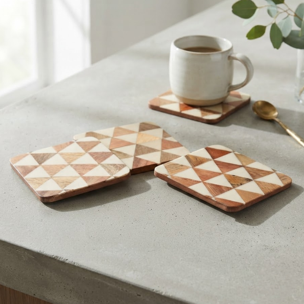 Resin Wooden Coaster(Geometrical Resin)