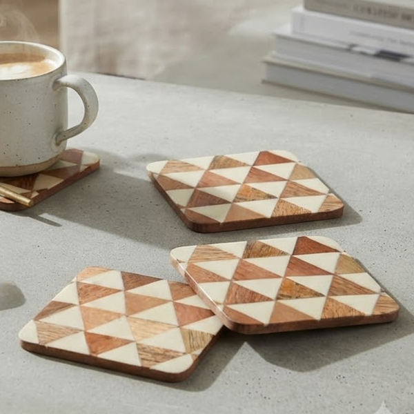 Resin Wooden Coaster(Geometrical Resin)