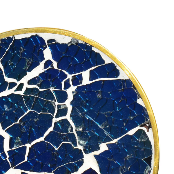 Mosaic Wooden Coaster(Blue Glass and Resin)
