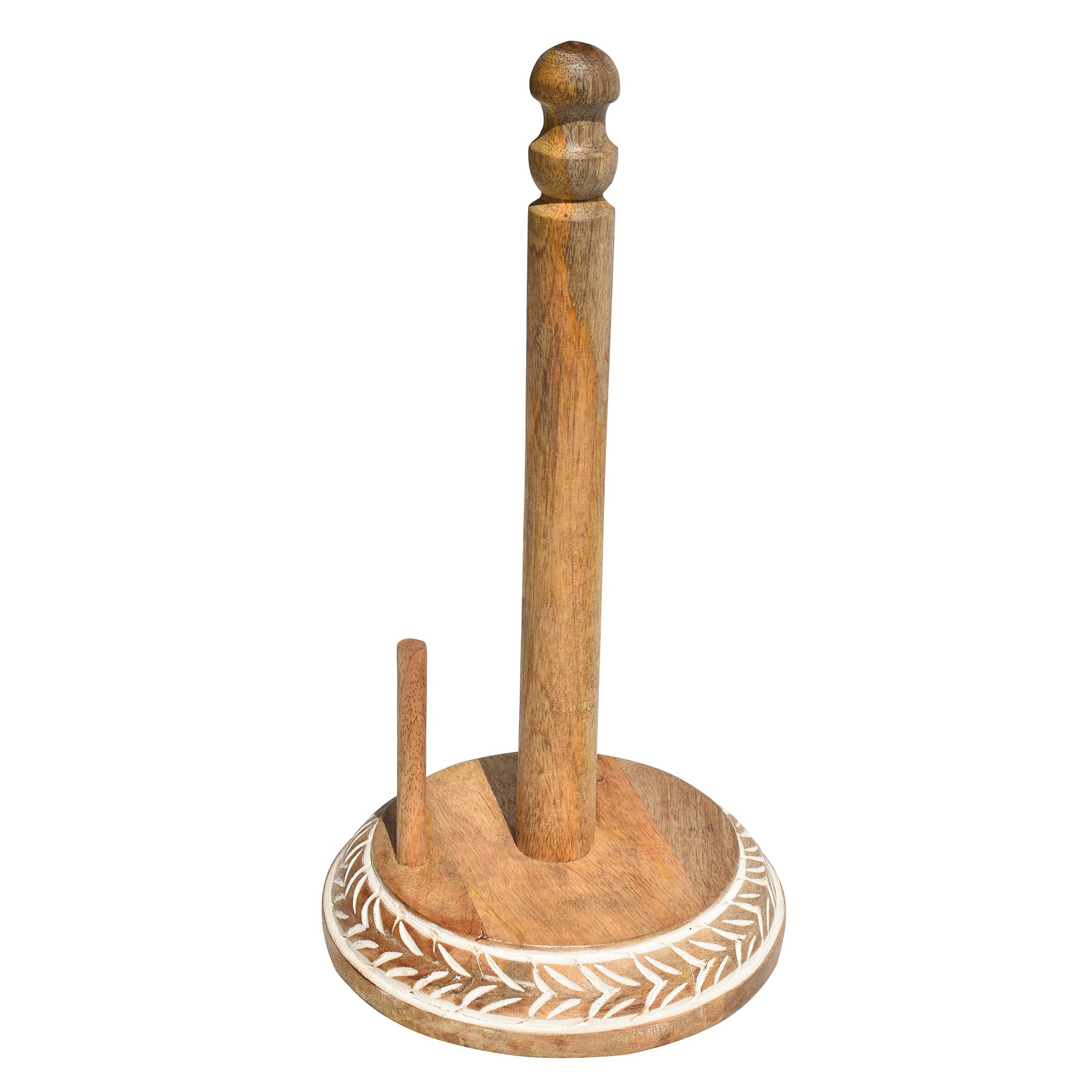 Wooden Leaf Carving Kitchen Towel Holder