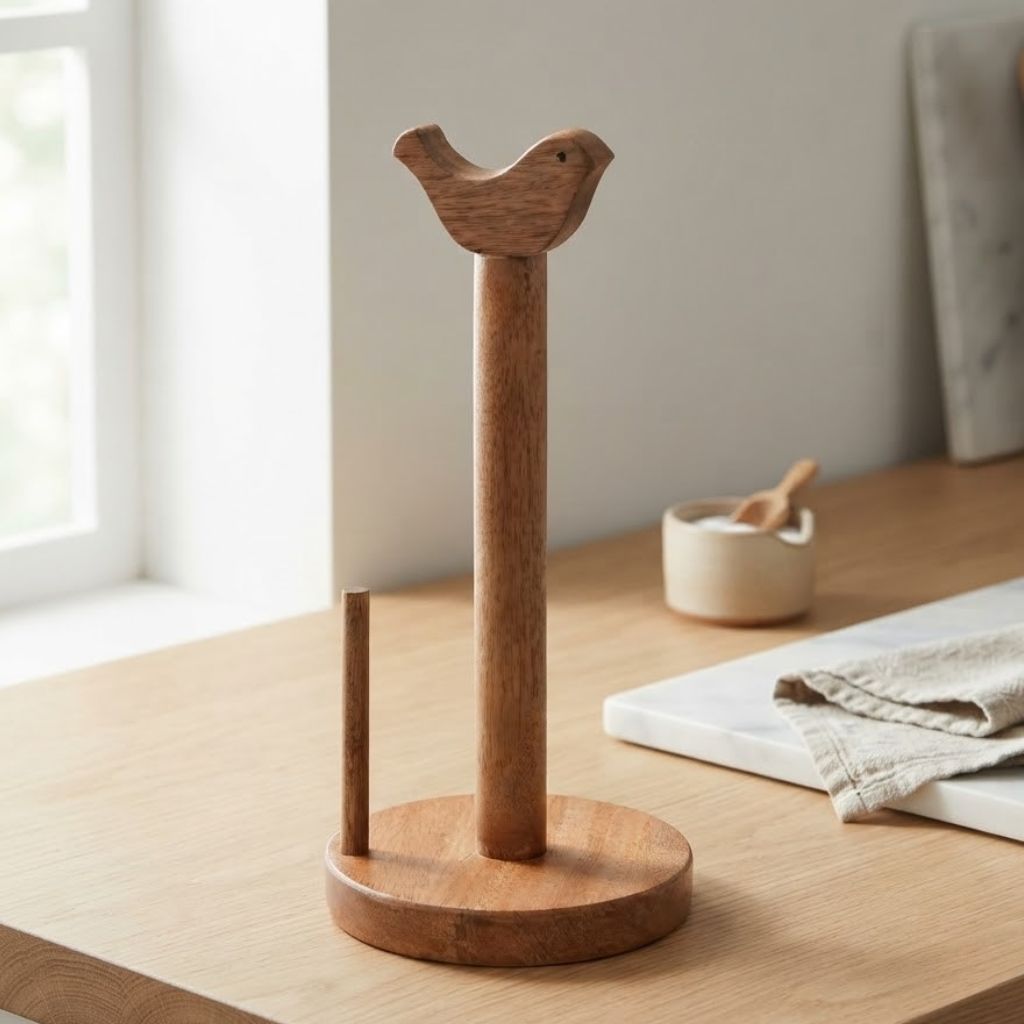 Birdie icon Wooden Kitchen Towel Holder