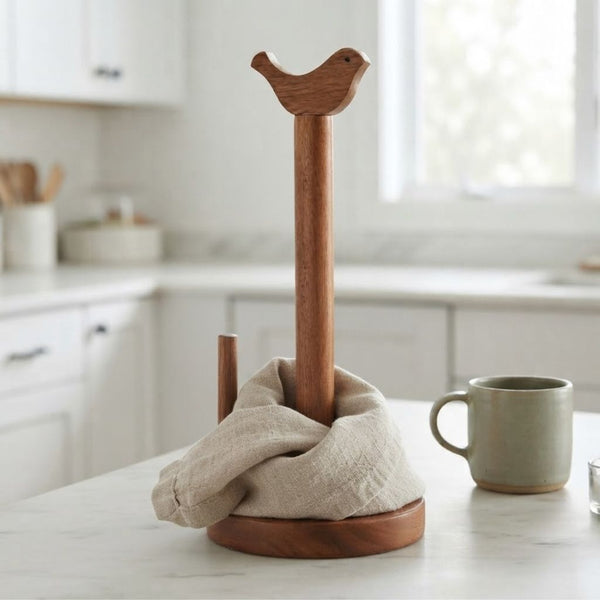 Birdie icon Wooden Kitchen Towel Holder