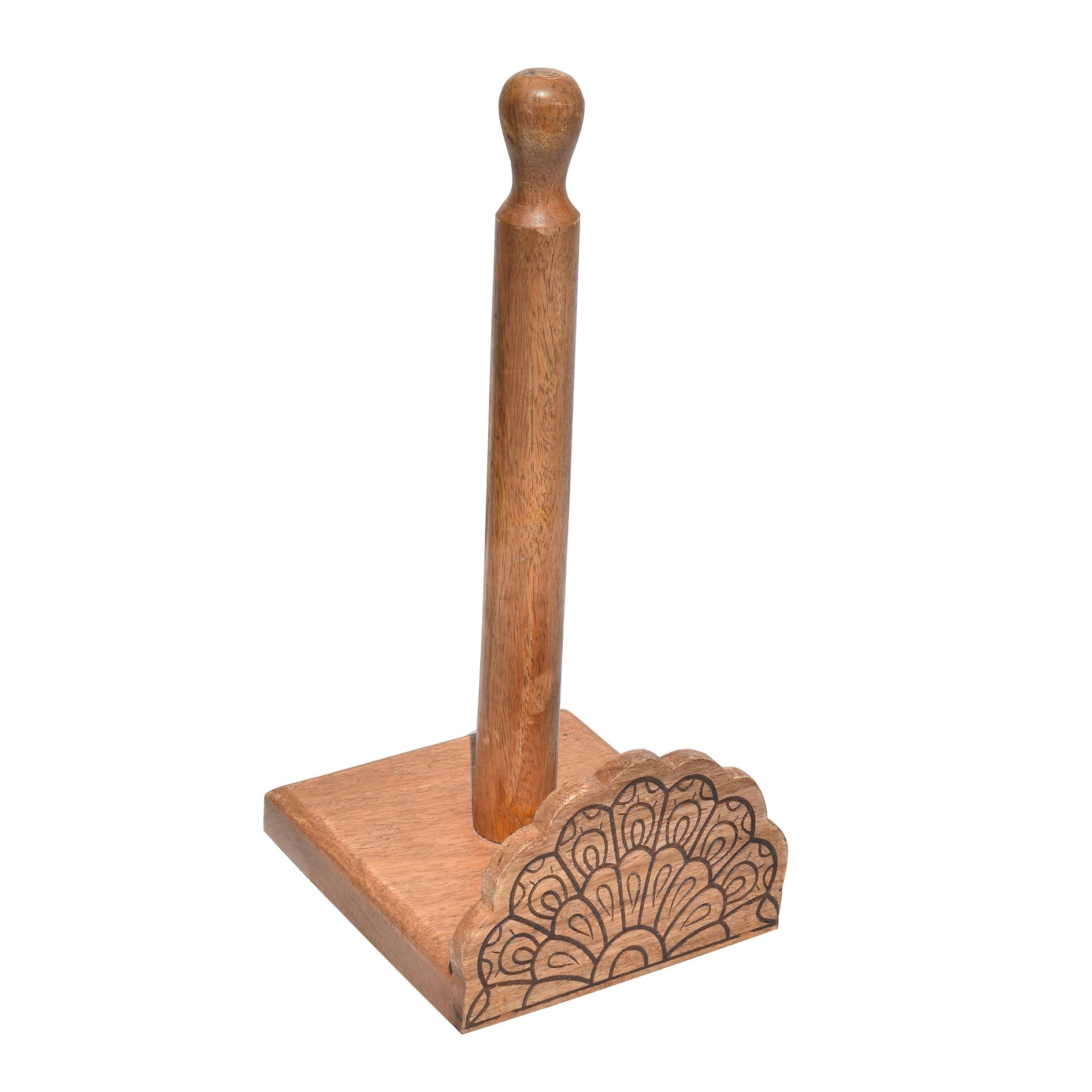 Wooden Mandala Carving Kitchen Towel Holder