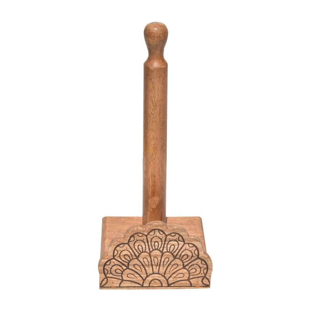 Wooden Mandala Carving Kitchen Towel Holder