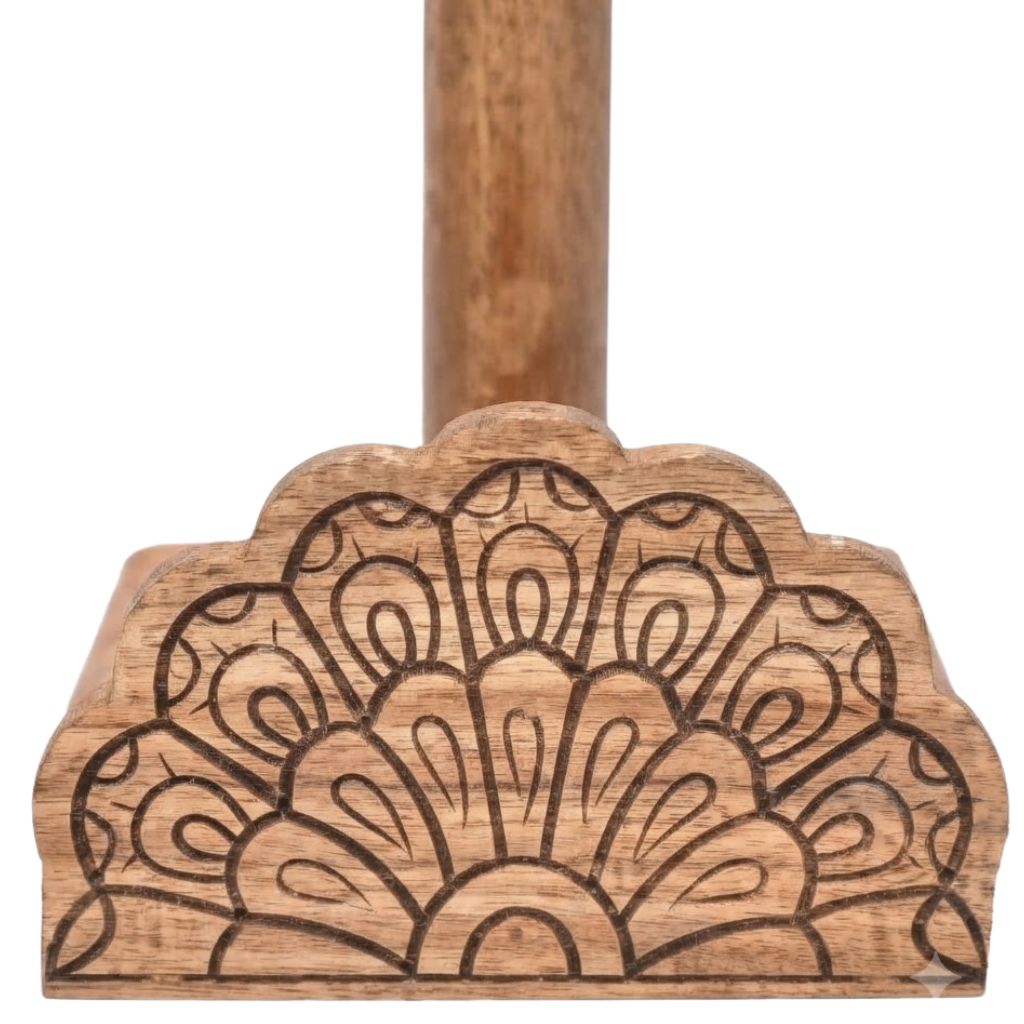 Wooden Mandala Carving Kitchen Towel Holder