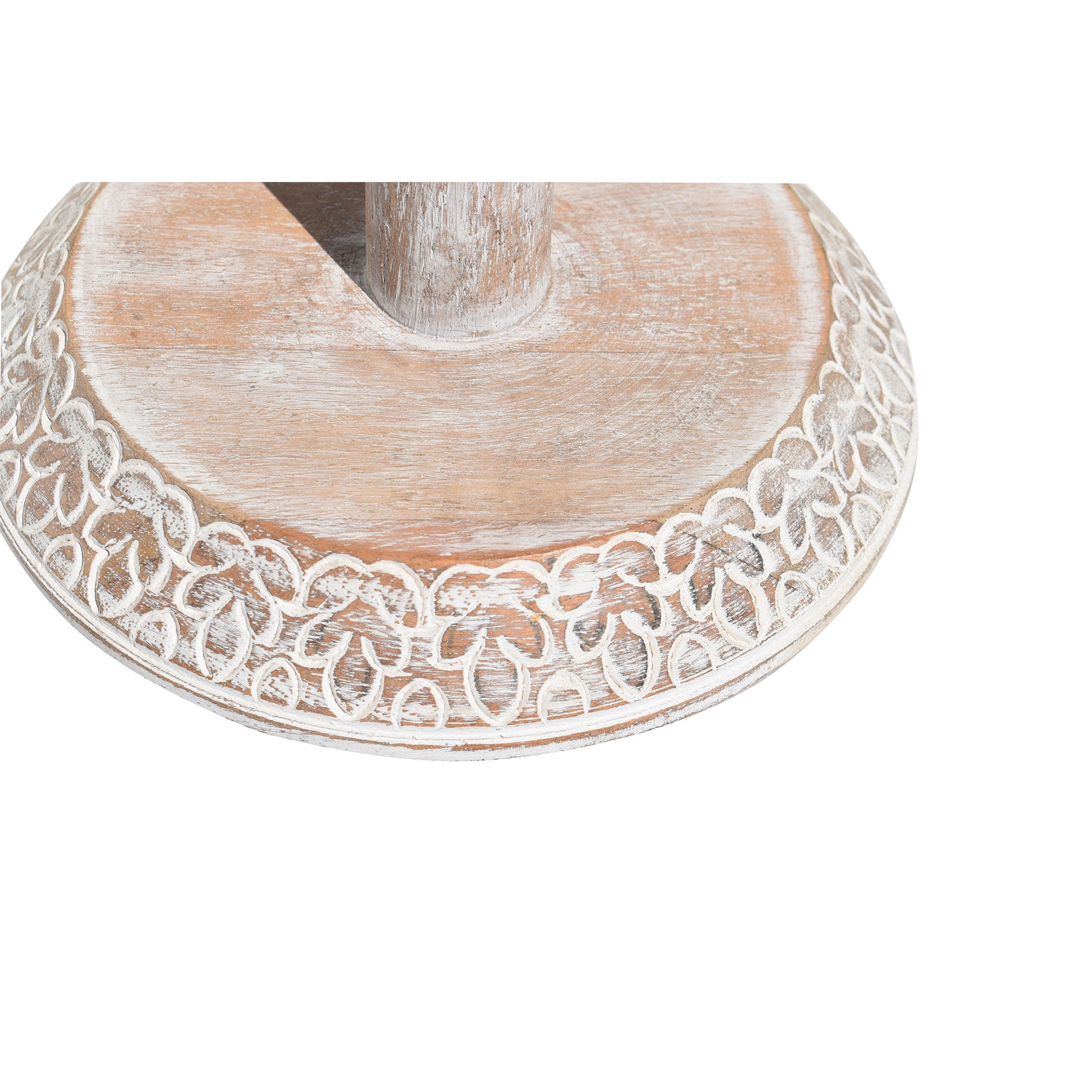White wash carving detail Wooden Kitchen Towel Holder