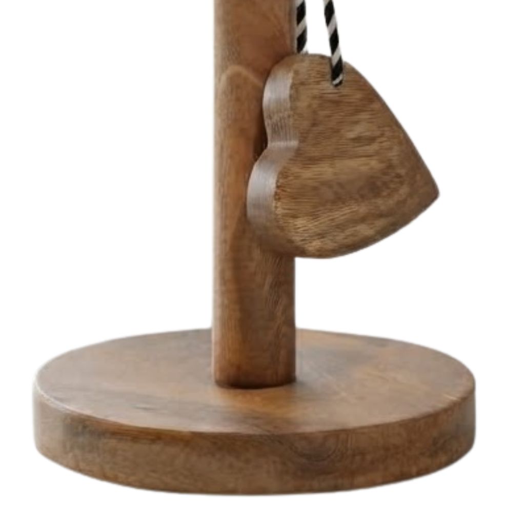 Heart Tassle Kitchen Wooden Towel Holder
