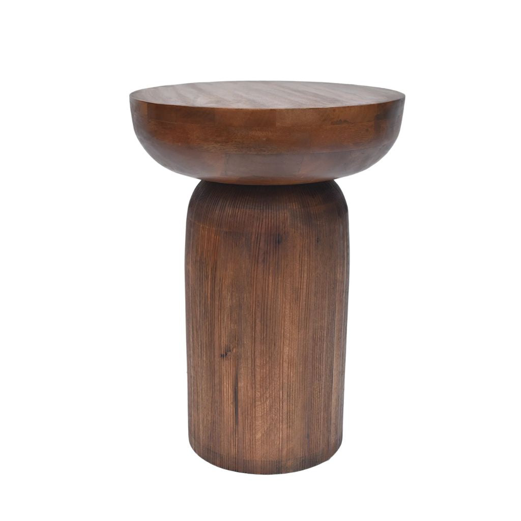 Inverted spheres Wooden Side Table