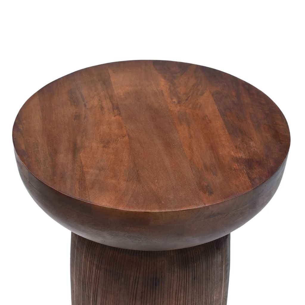Inverted spheres Wooden Side Table