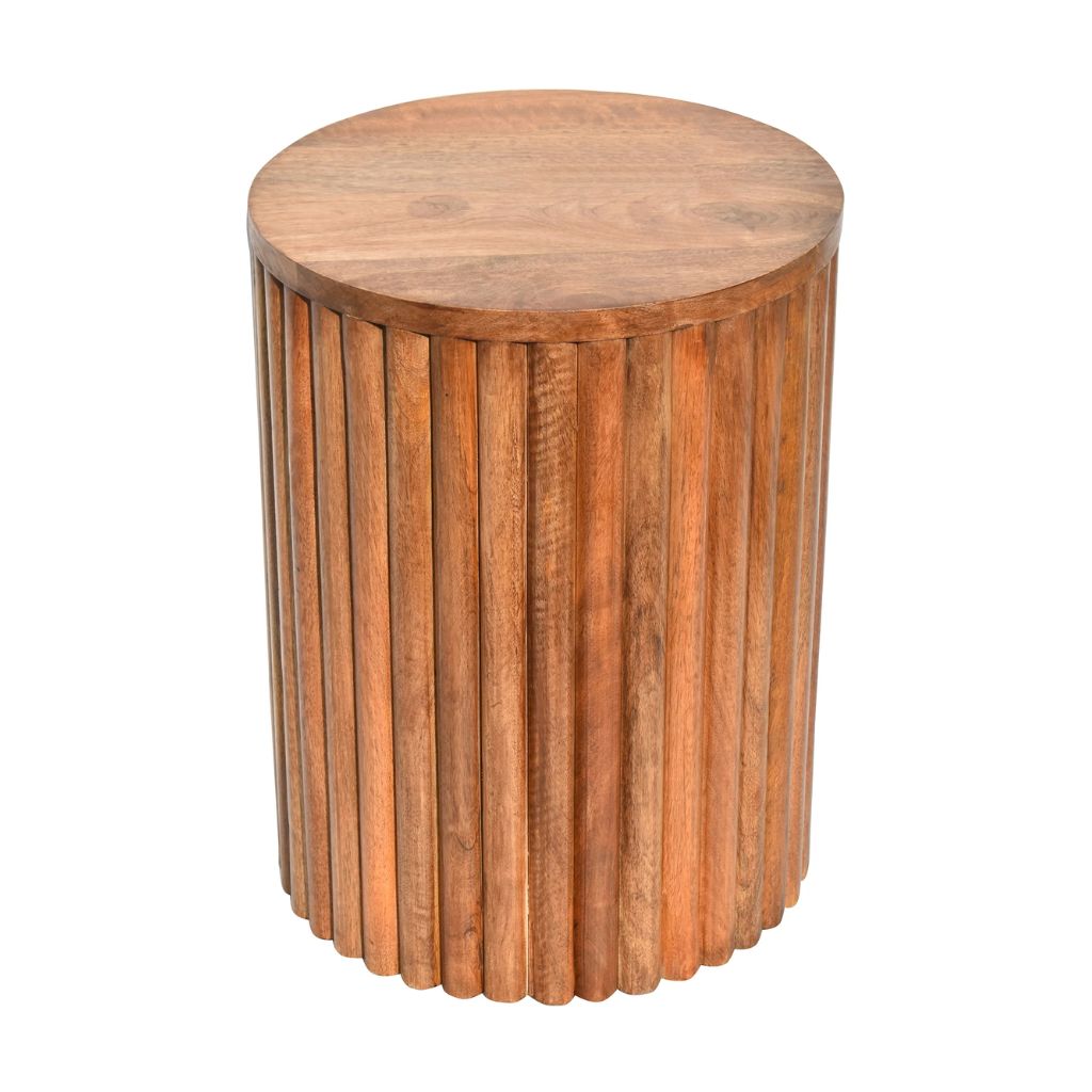 Multi striped wooden Side Table