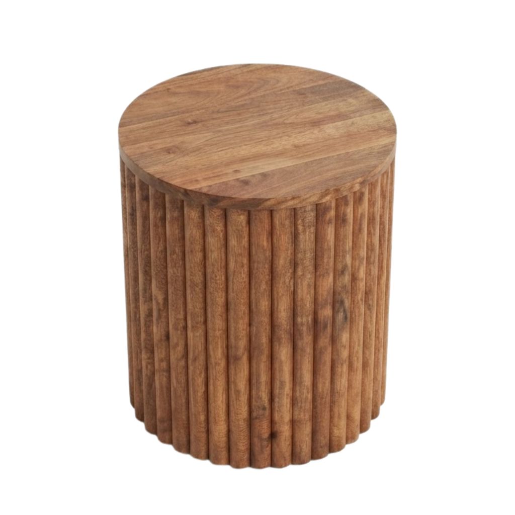 Multi striped wooden Side Table