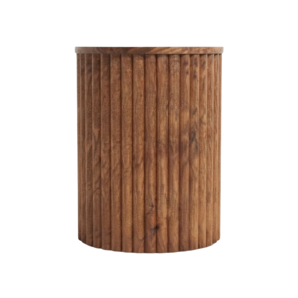 Multi striped wooden Side Table