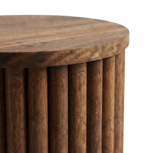 Multi striped wooden Side Table