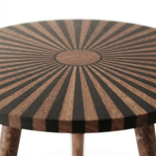 Black Chakra pattern Resin Wooden Table