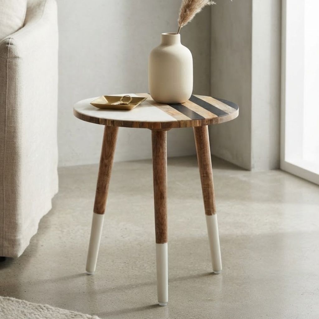 Stripe split design Resin Wooden Table