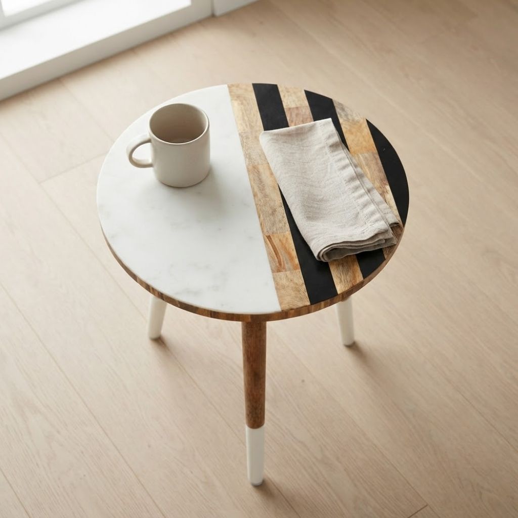 Stripe split design Resin Wooden Table