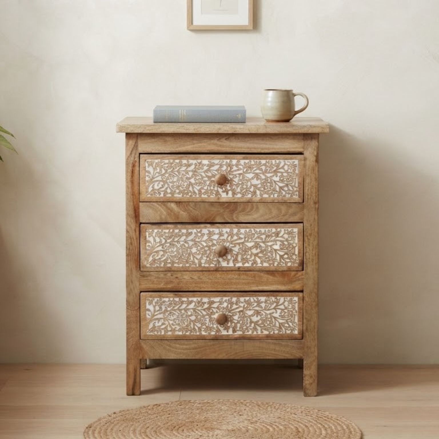 Traditional carved wooden cabinet