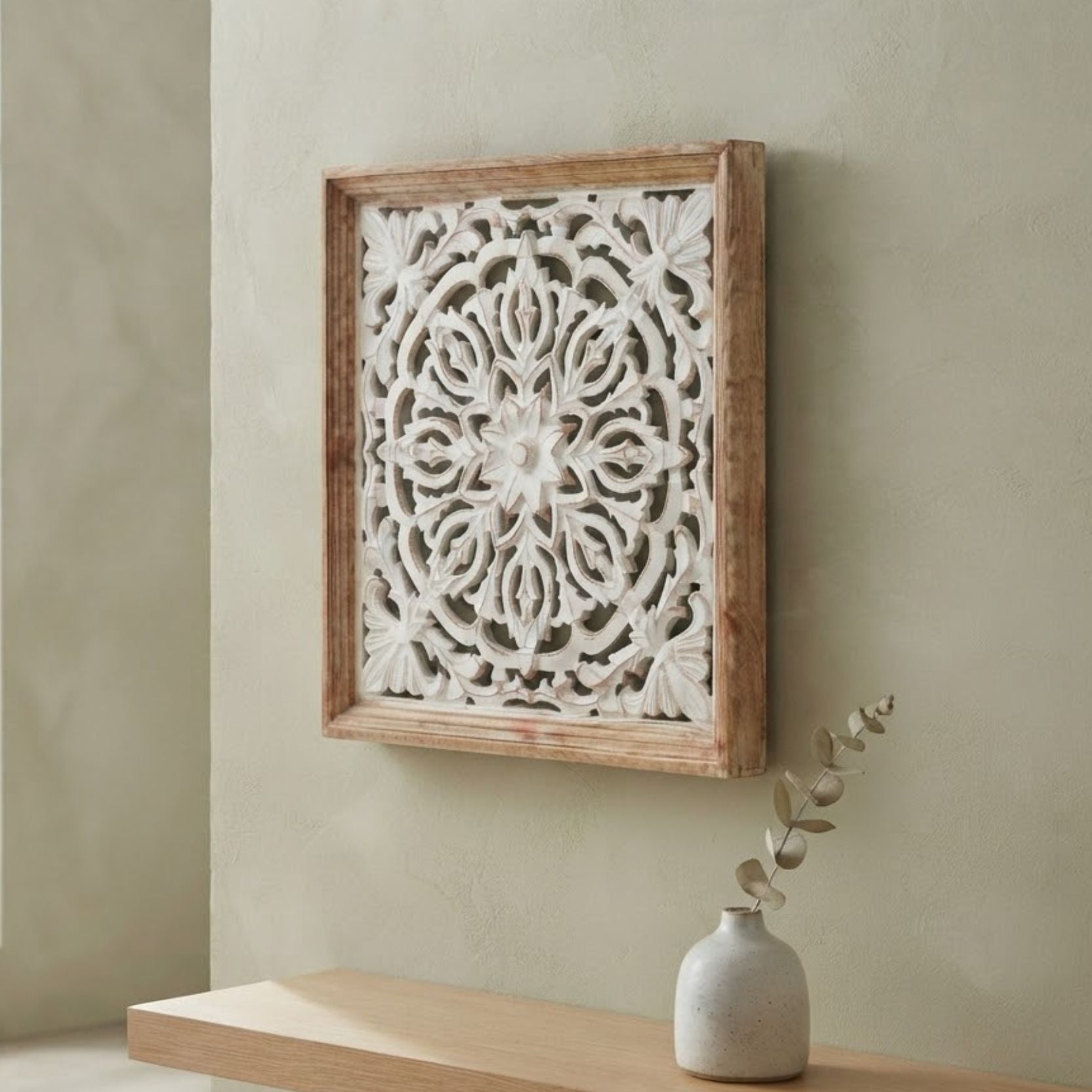 Wooden Mandala design cutwork wall décor
