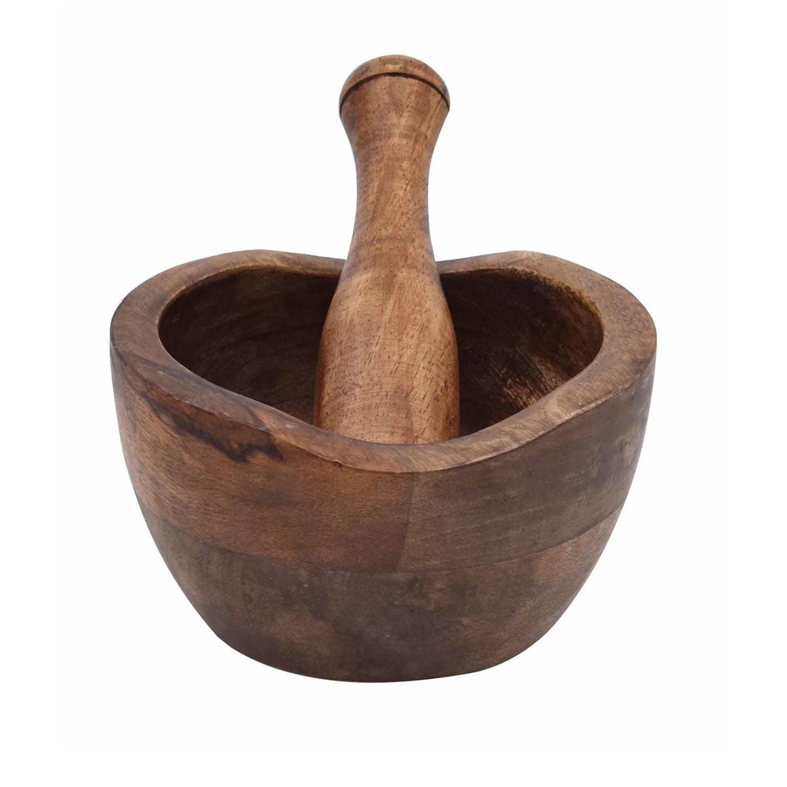 Wooden Carve edges design Mortar & Pestle