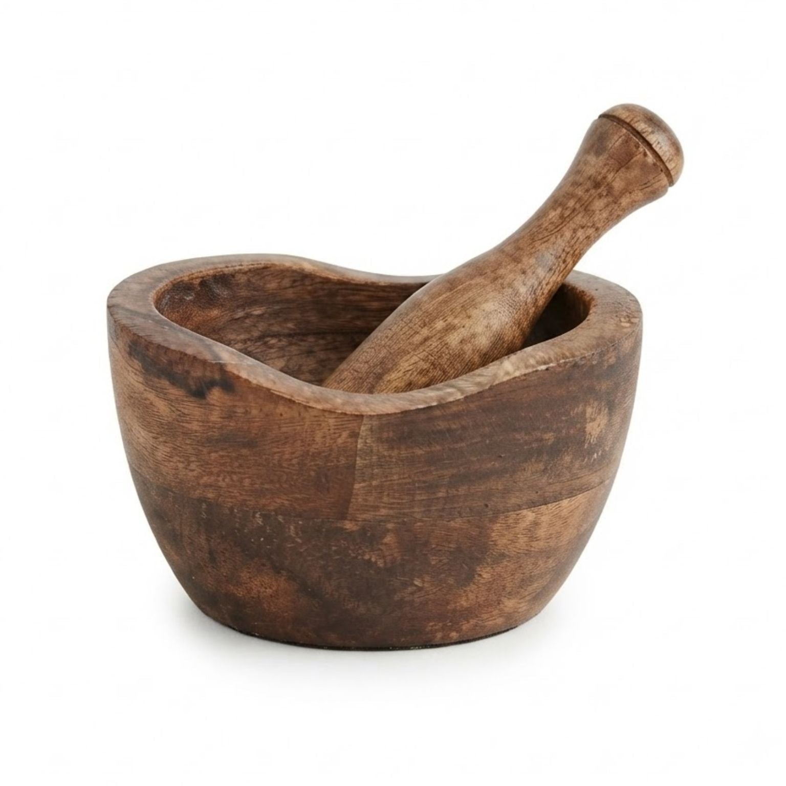Wooden Carve edges design Mortar & Pestle