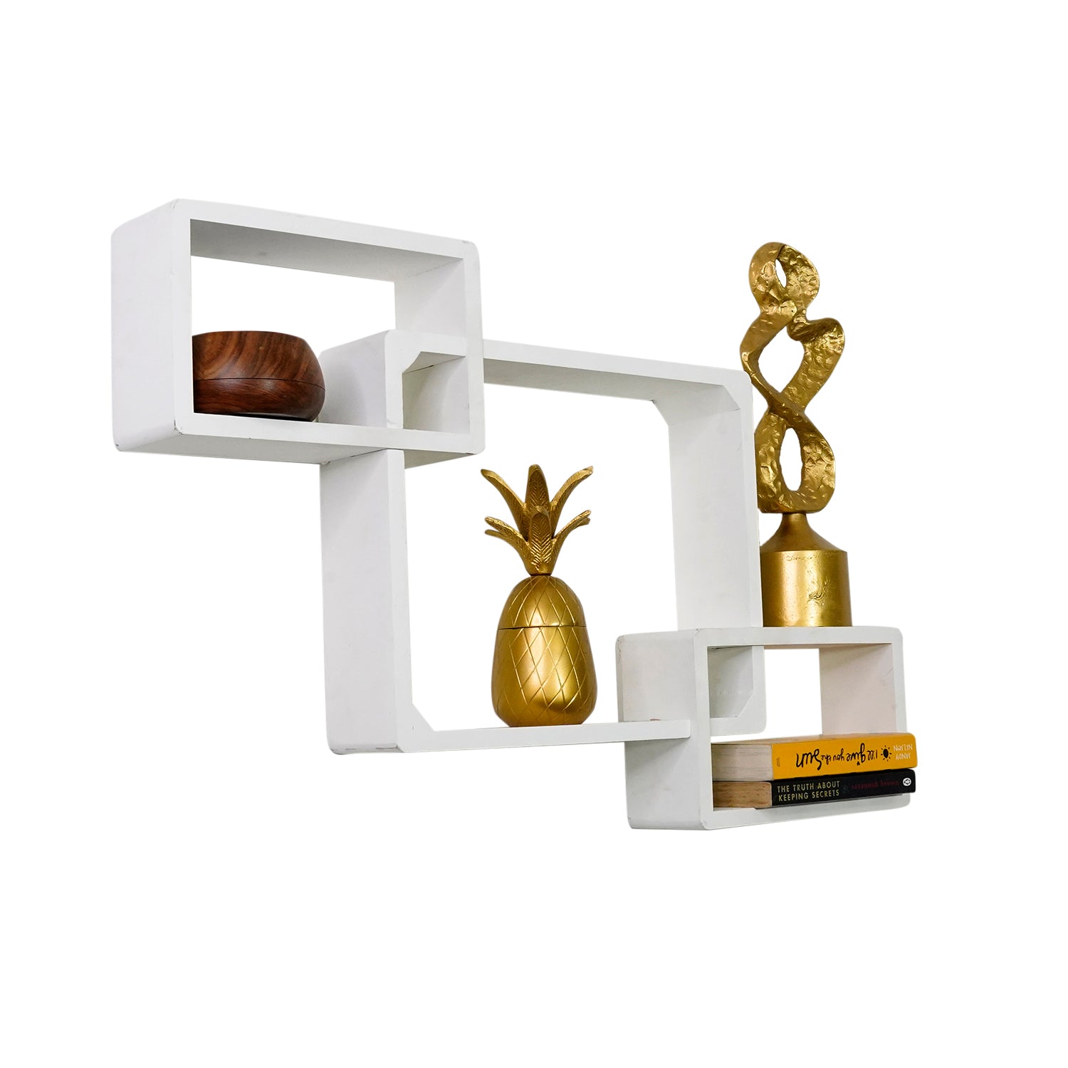 Wooden Mdf Wall Décor Shelf ( White )