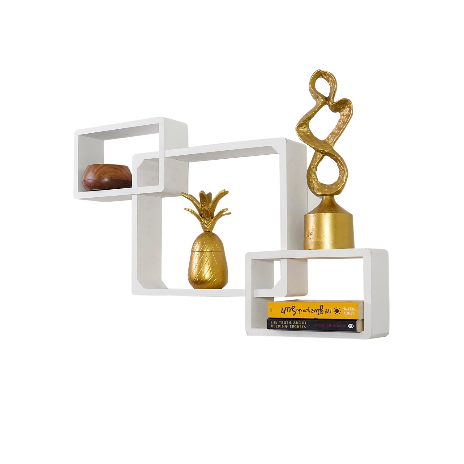 Wooden Mdf Wall Décor Shelf ( White )