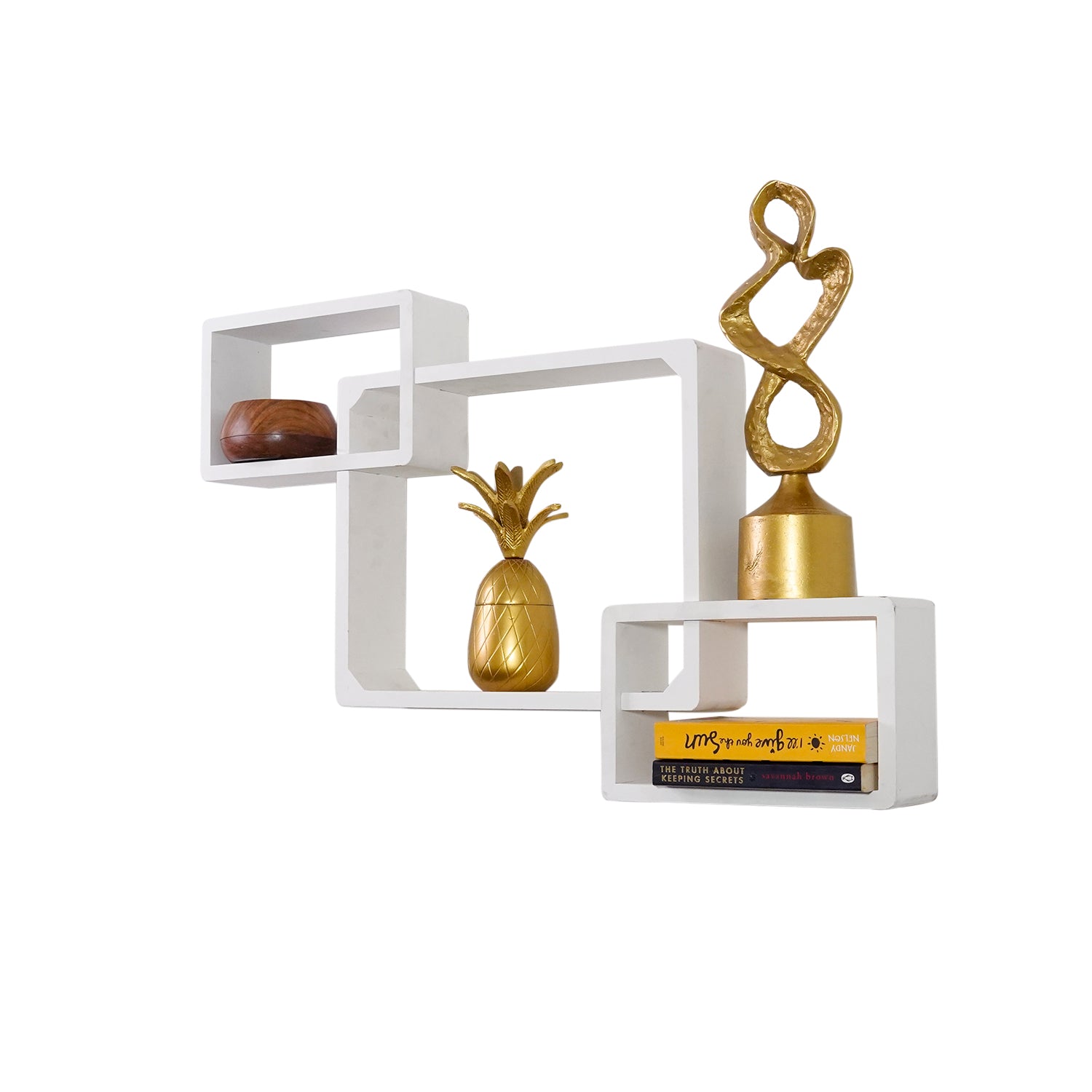 Wooden Mdf Wall Décor Shelf ( White )