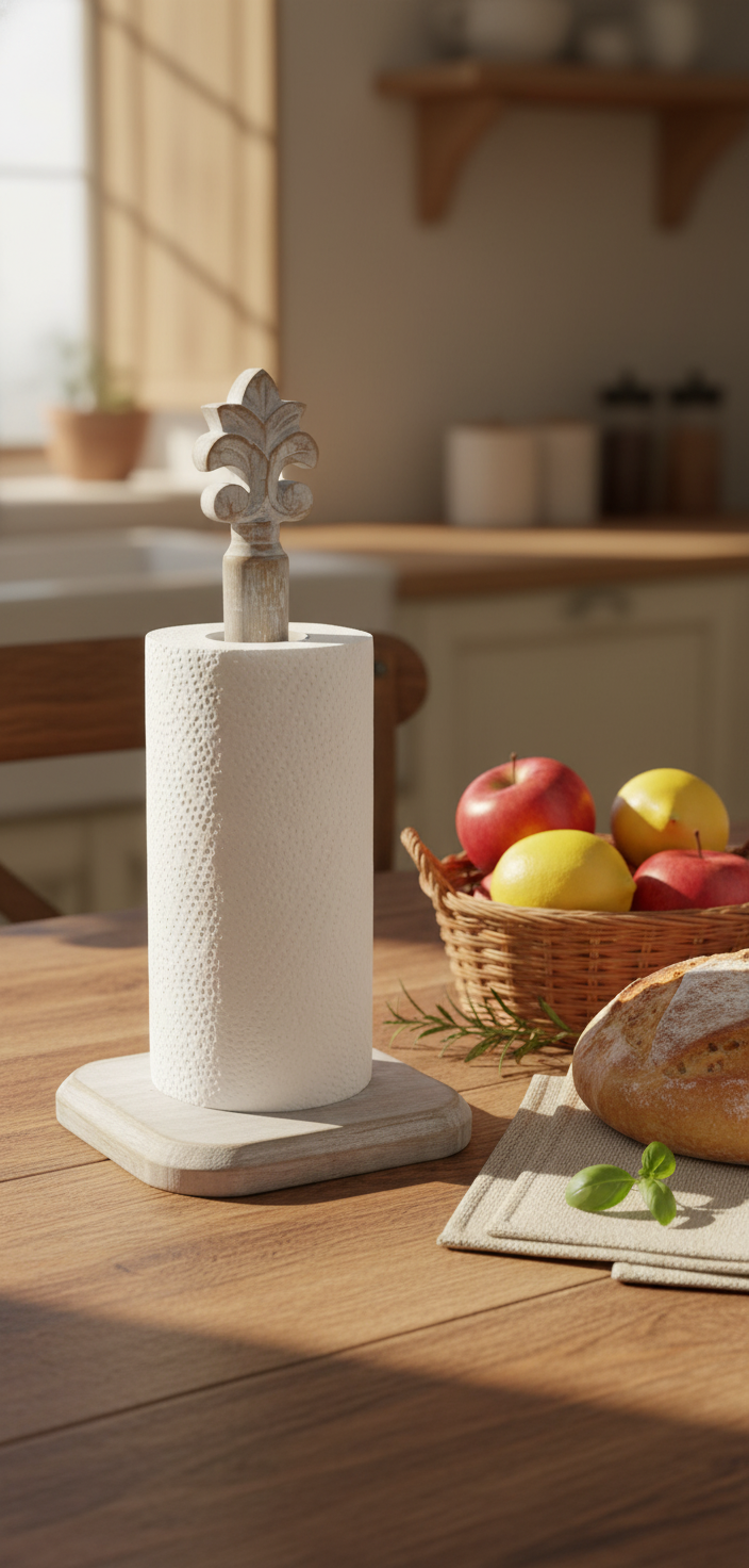 KT027 Wooden Paper Towel Holder