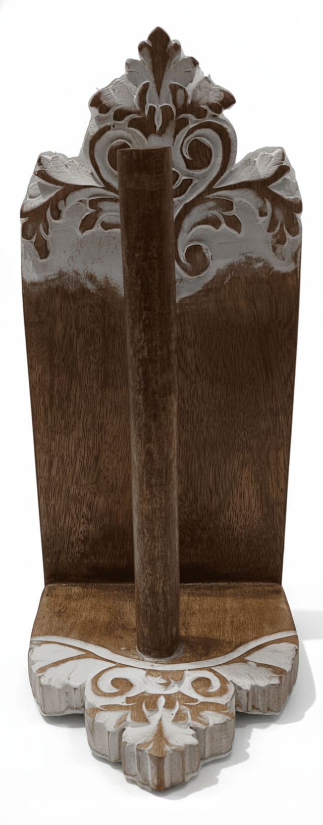 KT029 Ornate Carved Wooden Paper Towel Holder